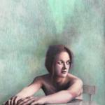 Katrin_Zickler_am Tisch_2021_Farbstift-Pastell_129x110